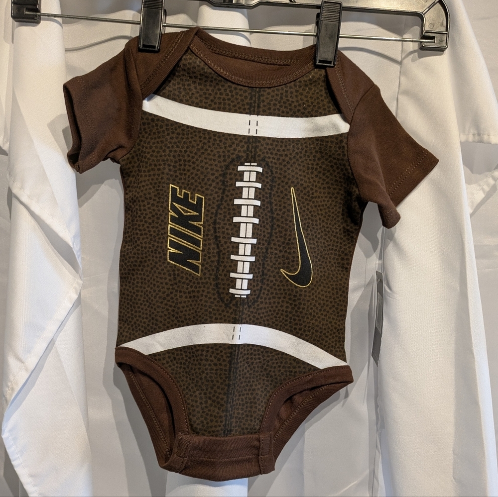 13 Nike Brown Football-Themed Kids One Piece 0-3M NWT